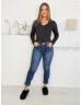 Blugi mom fit extra elastici cu curea