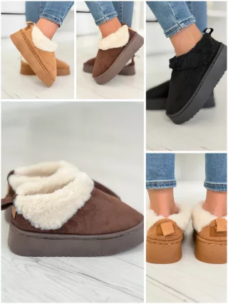 Botine cu aspect de piele întoarsă