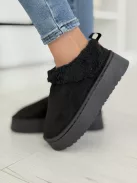 Botine cu aspect de piele întoarsă