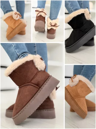 Botine cu aspect de piele întoarsă