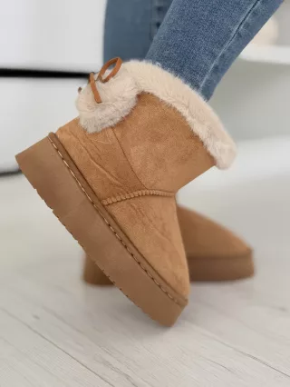 Botine cu aspect de piele întoarsă