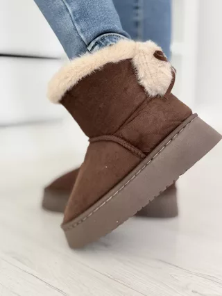 Botine cu aspect de piele întoarsă