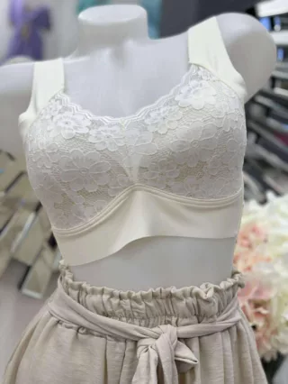   Sutien bralette din dantelă, tăiat cu laser, din microfibră