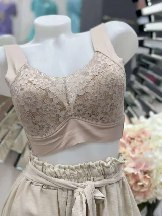   Sutien bralette din dantelă, tăiat cu laser, din microfibră