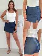 Fustă-pantalon elastică din denim