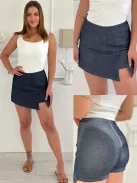Fustă-pantalon elastică din denim