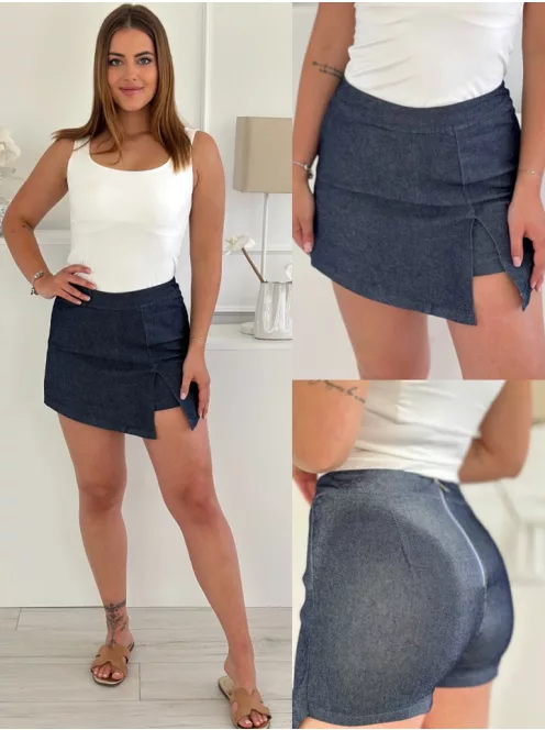 Fustă-pantalon elastică din denim