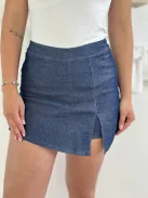Fustă-pantalon elastică din denim