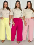 Pantaloni lejeri cu talie înaltă și cordon