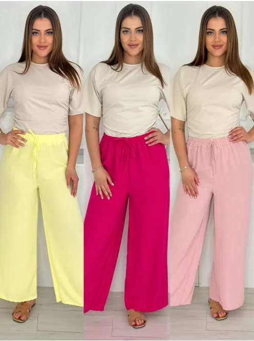Pantaloni lejeri cu talie înaltă și cordon