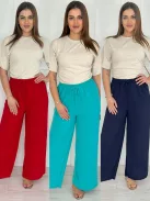 Pantaloni lejeri cu talie înaltă și cordon