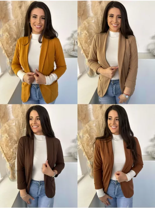 Material elastic, neîntărit, cu buzunare, blazer de primăvară. (Recomandat pentru mărimile S-L.)