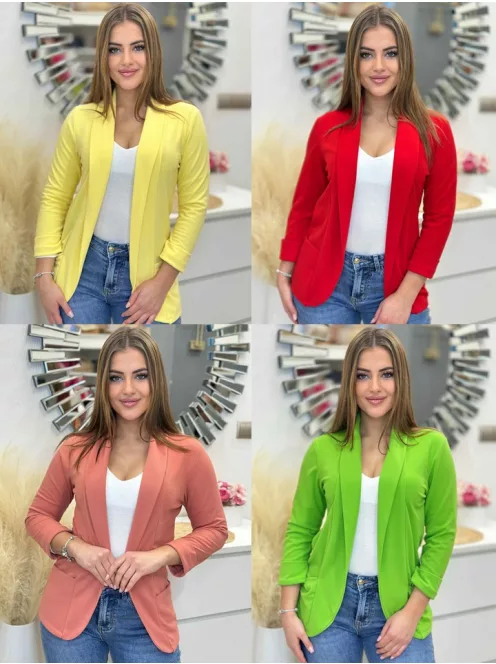 Material elastic, neîntărit, cu buzunare, blazer de primăvară. (Recomandat pentru mărimile S-L.)