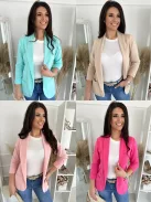 Material elastic, neîntărit, cu buzunare, blazer de primăvară. (Recomandat pentru mărimile S-L.)