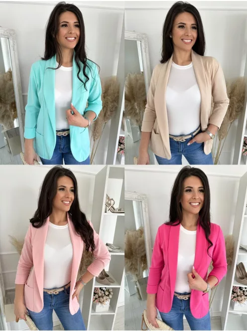 Material elastic, neîntărit, cu buzunare, blazer de primăvară. (Recomandat pentru mărimile S-L.)