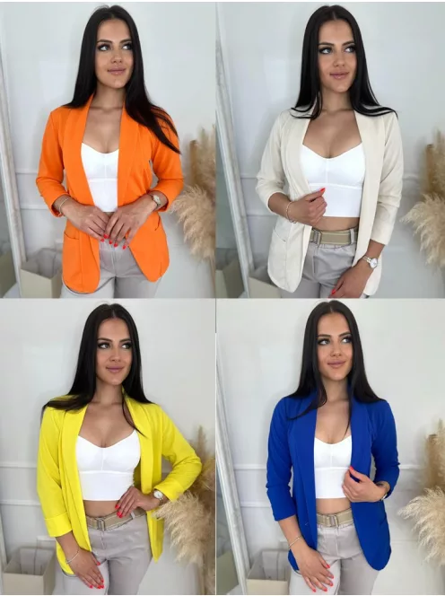 Material elastic, neîntărit, cu buzunare, blazer de primăvară. (Recomandat pentru mărimile S-L.)