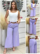 Pantaloni eleganți cu buzunare și curea