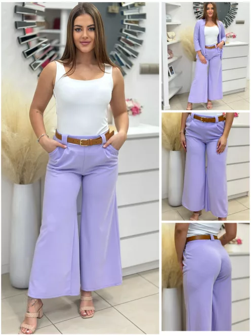 Pantaloni eleganți cu buzunare și curea