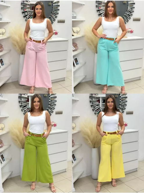 Pantaloni eleganți cu buzunare și curea