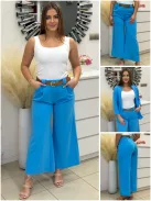 Pantaloni eleganți cu buzunare și curea