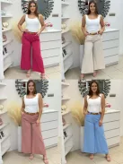 Pantaloni eleganți cu buzunare și curea