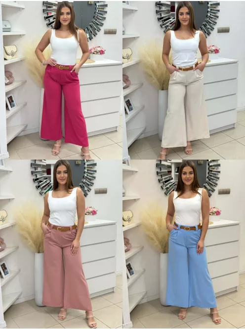 Pantaloni eleganți cu buzunare și curea