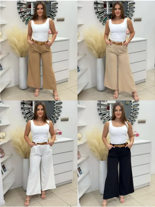 Pantaloni eleganți cu buzunare și curea