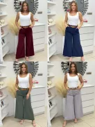 Pantaloni eleganți cu buzunare și curea