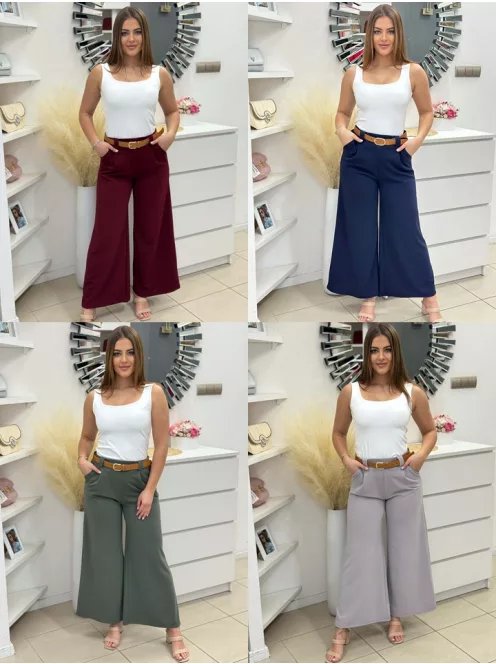 Pantaloni eleganți cu buzunare și curea