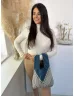   Geantă de mână din material elastic, tricotat. Lățime: 24,5 cm, Înălțime: 46,5 cm.