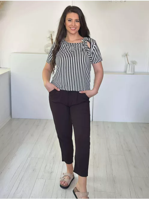 Pantaloni lejeri cu talie înaltă și cordon