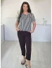 Pantaloni lejeri cu talie înaltă și cordon