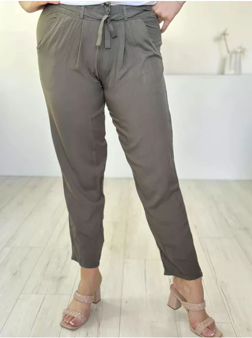 Pantaloni lejeri cu talie înaltă și cordon
