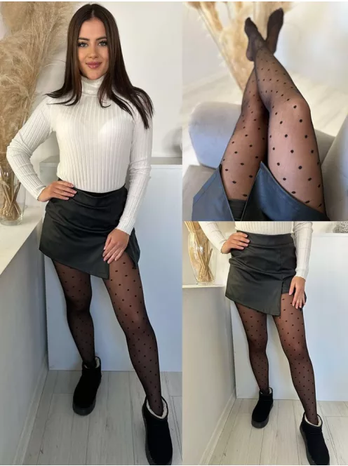 Ciorapi elastici, confortabili, subțiri, de 20 DEN, cu buline, eleganți. (în mărimi 1/2 și 3/4.)