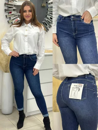 Blugi skinny cu talie înaltă