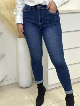 Blugi skinny cu talie înaltă