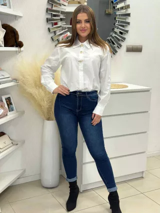 Blugi skinny cu talie înaltă
