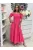 Rochie maxi lejeră cu volane și bust elastic