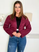 Jachetă scurtă cu aspect de piele întoarsă