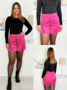 Fustă-pantalon cu aspect de piele întoarsă