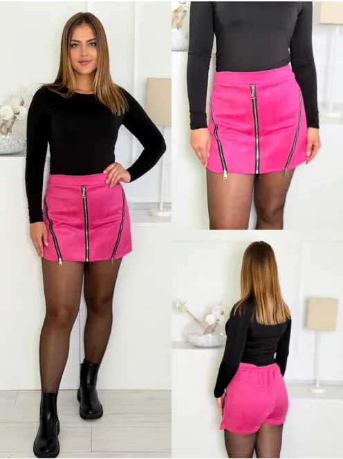 Fustă-pantalon cu aspect de piele întoarsă