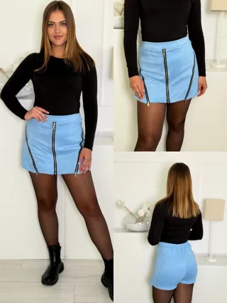 Fustă-pantalon cu aspect de piele întoarsă
