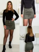 Fustă-pantalon cu aspect de piele întoarsă