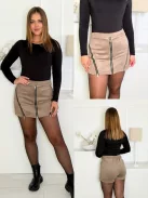 Fustă-pantalon cu aspect de piele întoarsă