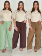Pantaloni plisați cu croi lejer