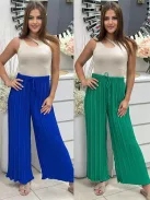 Pantaloni plisați cu croi lejer