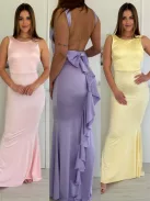 Rochie din lycra de calitate premium, mulată, tip sirenă, din material elastic și lucios, cu cupe buretate. (Recomandată pentru mărimile XS-M.)
