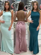 Rochie din lycra de calitate premium, mulată, tip sirenă, din material elastic și lucios, cu cupe buretate. (Recomandată pentru mărimile XS-M.)