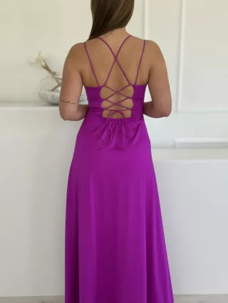Rochie maxi elegantă premium, din material lucios
