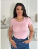   Top basic din material extra elastic, cu decolteu rotund. (Recomandat pentru mărimile S-L.)
